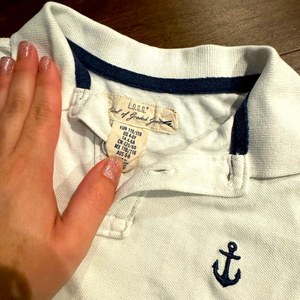 LOGG white polo boys 4-6y